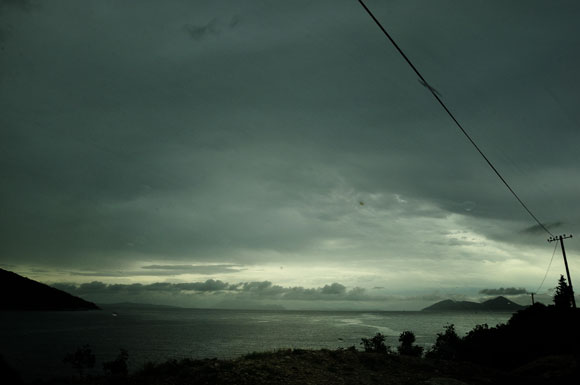 stormy skies over the ithaki water